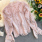 Retro hollow lace tops  374