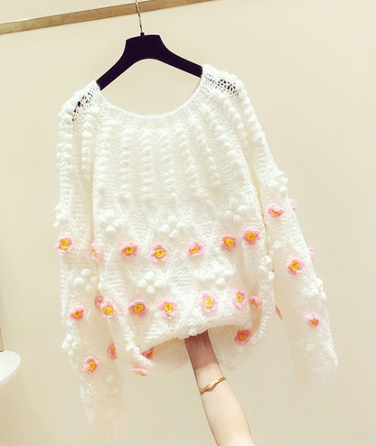 Lovely flowers long sleeve sweater  119