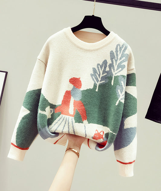 Sweater loose long sleeve sweater  085