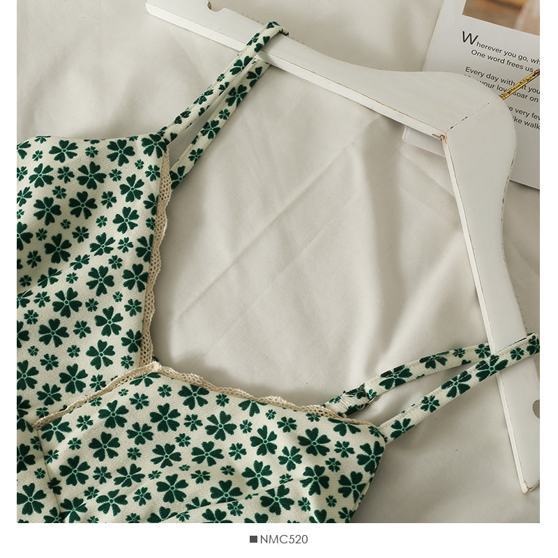 Retro floral waist slim high waist open back suspender skirt  2698