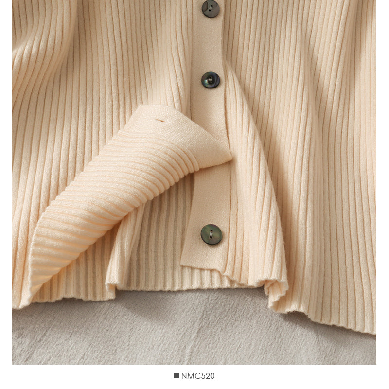 Cardigan à revers pour femme, pull polyvalent coupe slim 1744