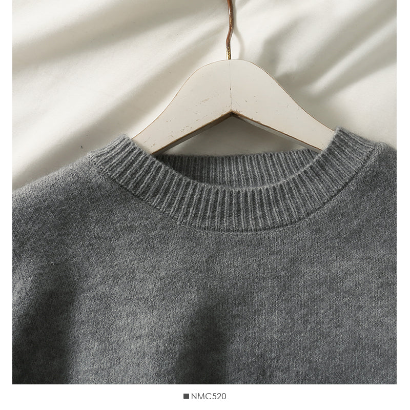 Pull rétro ample et fin, mi-long et long, fendu pour femme 2081