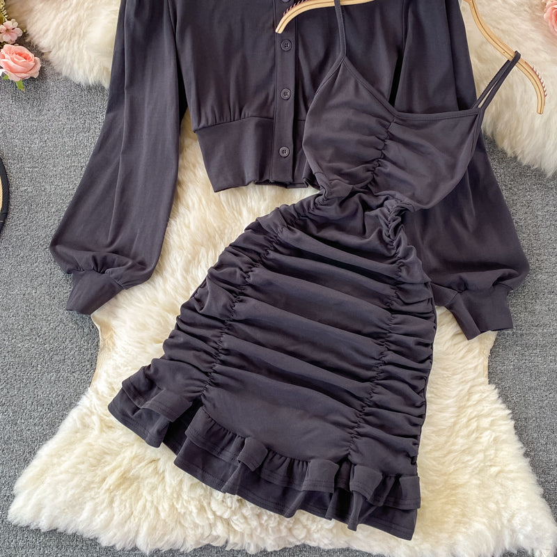 Jupe à bretelles slim Robe portefeuille à volants 2859