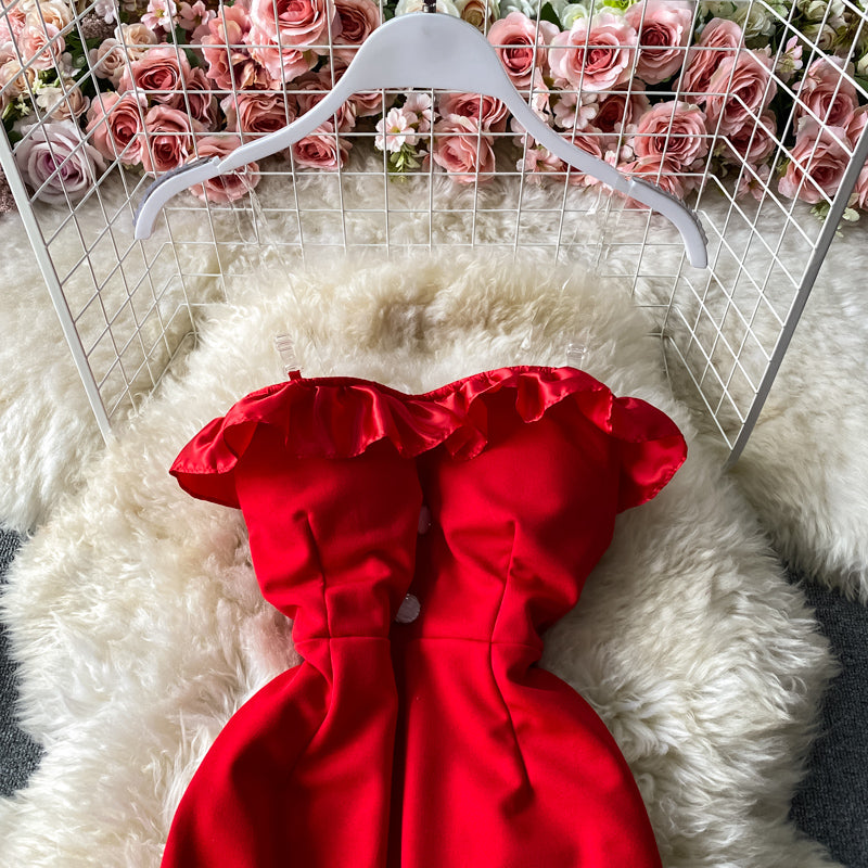 Robe sexy en queue de poisson avec sac à bandoulière exposé sans bretelles et coutures en maille de gaze 3033