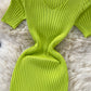Robe en maille slim à col en V Hip Wrap 2973