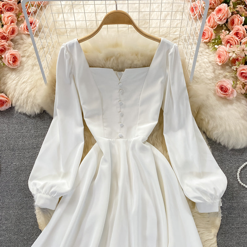 Robe mi-longue taille haute style rétro tempérament slim 3103