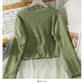 Pull cardigan femme col bas slim manches longues granulaire top 2018