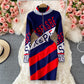 Robe moulante à imprimé lettre slim et slim 2911