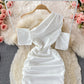 Pleated tight slim elastic Hip Wrap bottomed skirt  3249