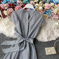 Robe de soirée légère à rayures et taille fine 2947