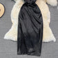 Robe à bretelles à col en V, mode mi-longue fendue, sac banane 3129