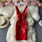Robe à sequins slim à la taille 2828