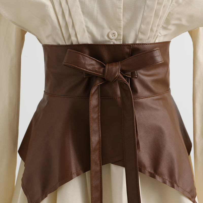 Design sense fashion temperament thin long sleeve shirt skirt  2133