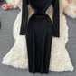 Small fragrance knitted dress French Retro  3074