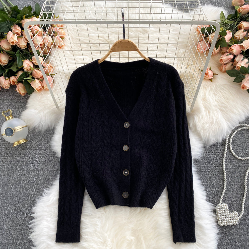 Nouveau manteau pull col V ample et paresseux pour femme 1621