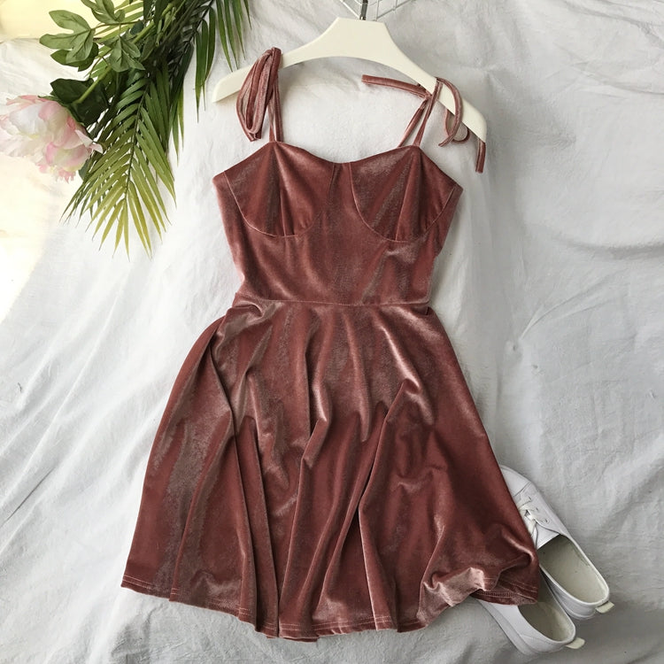 Bandage dress velvet suspender harbor style suspender skirt  3275