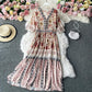 Robe fleurie à volants grande jupe vacances douce jupe longue 3141
