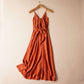 Robe de plage sexy à bretelles et col en V et dos nu 3274