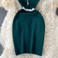 Robe cache-cœur en tricot à col rond et coupe slim 2975