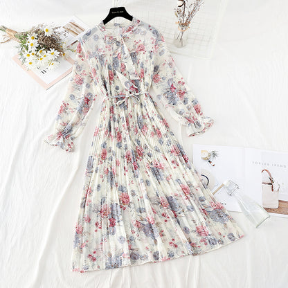 Nouvelle jupe plissée slim pour femme à imprimé floral champignon 2166