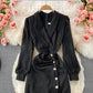 Slit waist dress elegant Hip Wrap Dress  3001