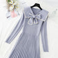 Hepburn style long pleated bottom temperament slim fit inner skirt  2306