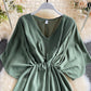 Robe courte polyvalente à taille rajeunissante unie 3188
