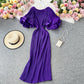Ruffled large flared sleeve Pleated Dress  2758