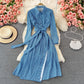 Robe à revers à carreaux français 3374