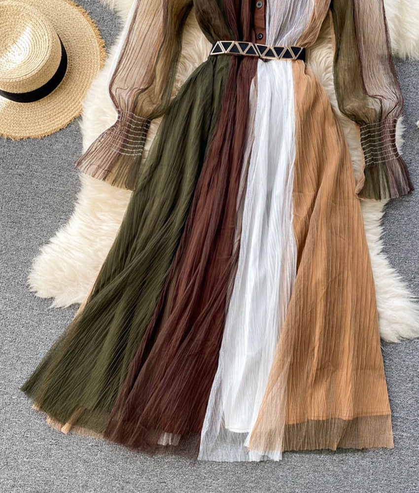 Stylish long sleeve dress shirt dress  1311