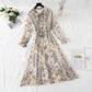 Super slim waist temperament floral dress women  2161