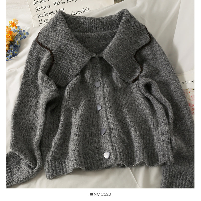 Nouveau pull cardigan court slim polyvalent pour femme 1754