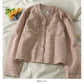 Small short tweed single breasted cardigan small coat  2092