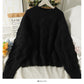 Pull femme saison ample et fin motif lin pull col rond 2021