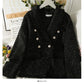 Korean fashion versatile rough edge suit collar foreign style single breasted coat  2111
