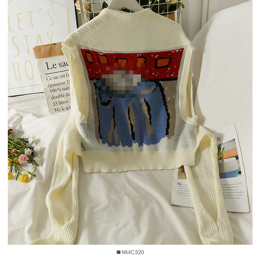 Petit châle français ultra court pull femme rajeunissant châle mince sur cardigan 2008