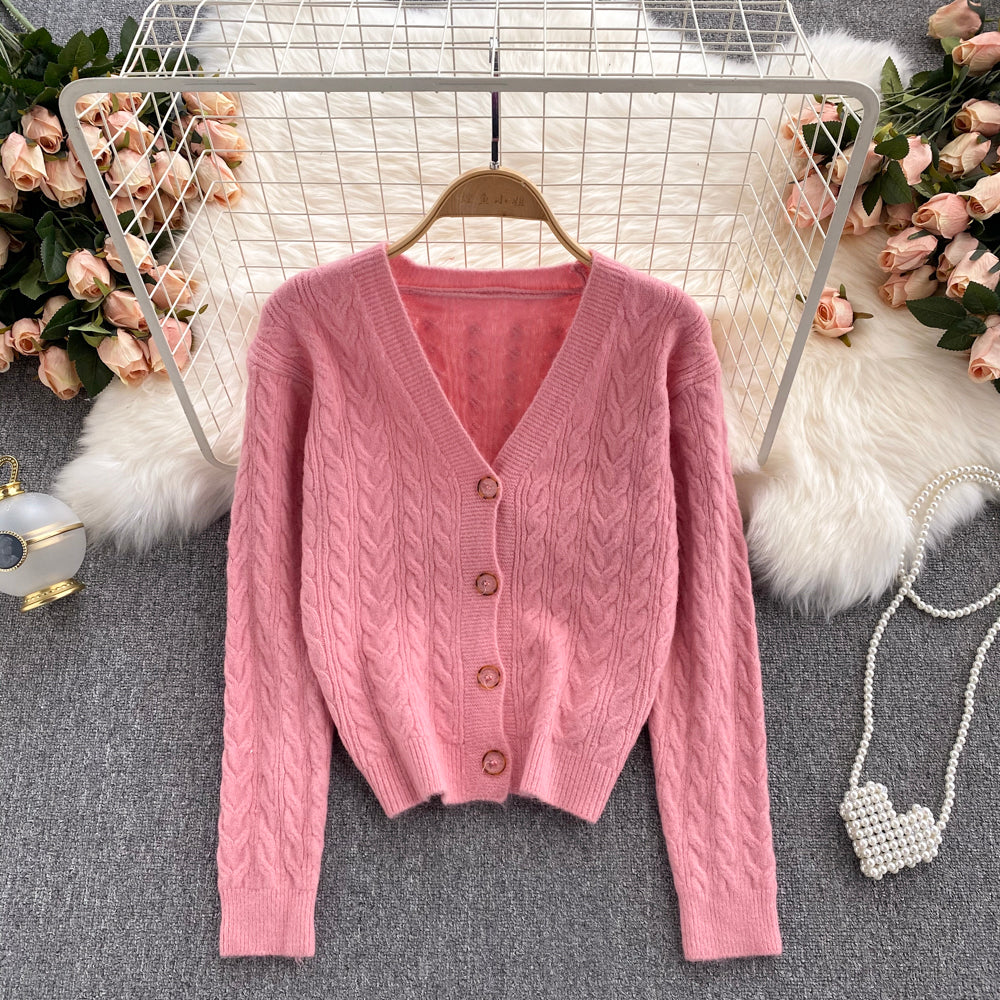 Nouveau manteau pull col V ample et paresseux pour femme 1621