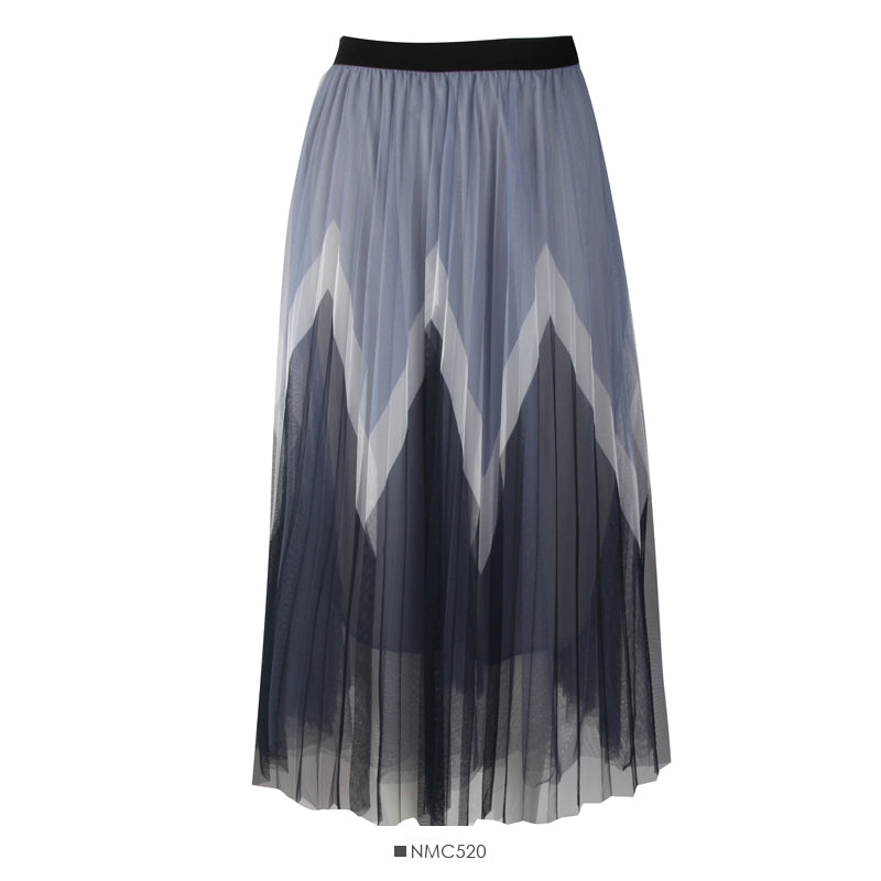 Long gradient slim skirt  2596