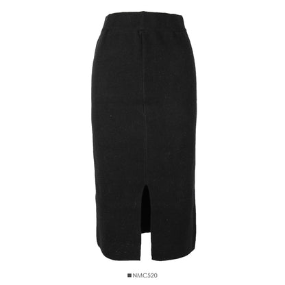 The New Retro elastic waist is thin, medium and long knitted Hip Wrap Skirt  2631