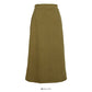 Hong Kong style retro high waist Plush thickened warm knee length skirt  2573