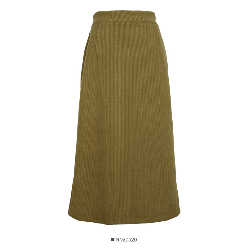 Hong Kong style retro high waist Plush thickened warm knee length skirt  2573