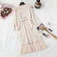 Knitted dress, women's French retro skirt, fashion suit, waist closing, thin temperament  2291