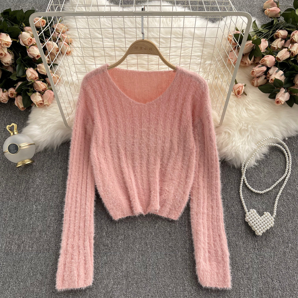 Pull court polyvalent en mohair 1615