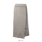 Hong Kong style retro Plaid medium length tassel high waist skirt  2611