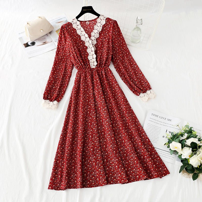 New style, light mature style, thin skirt, stitched lace bottomed skirt  2413