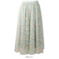 Gauze embroidered elastic waist slim skirt  2604