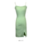 Korean low neck beautiful back tight knit suspender skirt for women  2693
