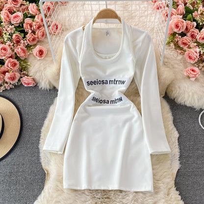 Robe à deux pièces avec col et sac à bandoulière 2857