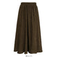 Hong Kong style retro simple versatile elastic waist thin skirt  2552