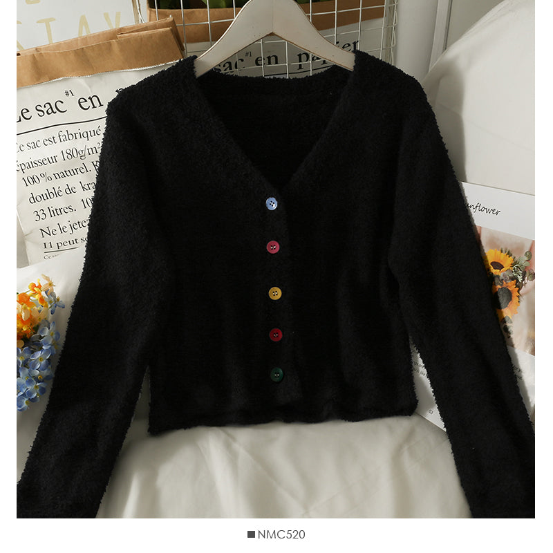 Pull cardigan femme col bas slim manches longues granulaire top 2018